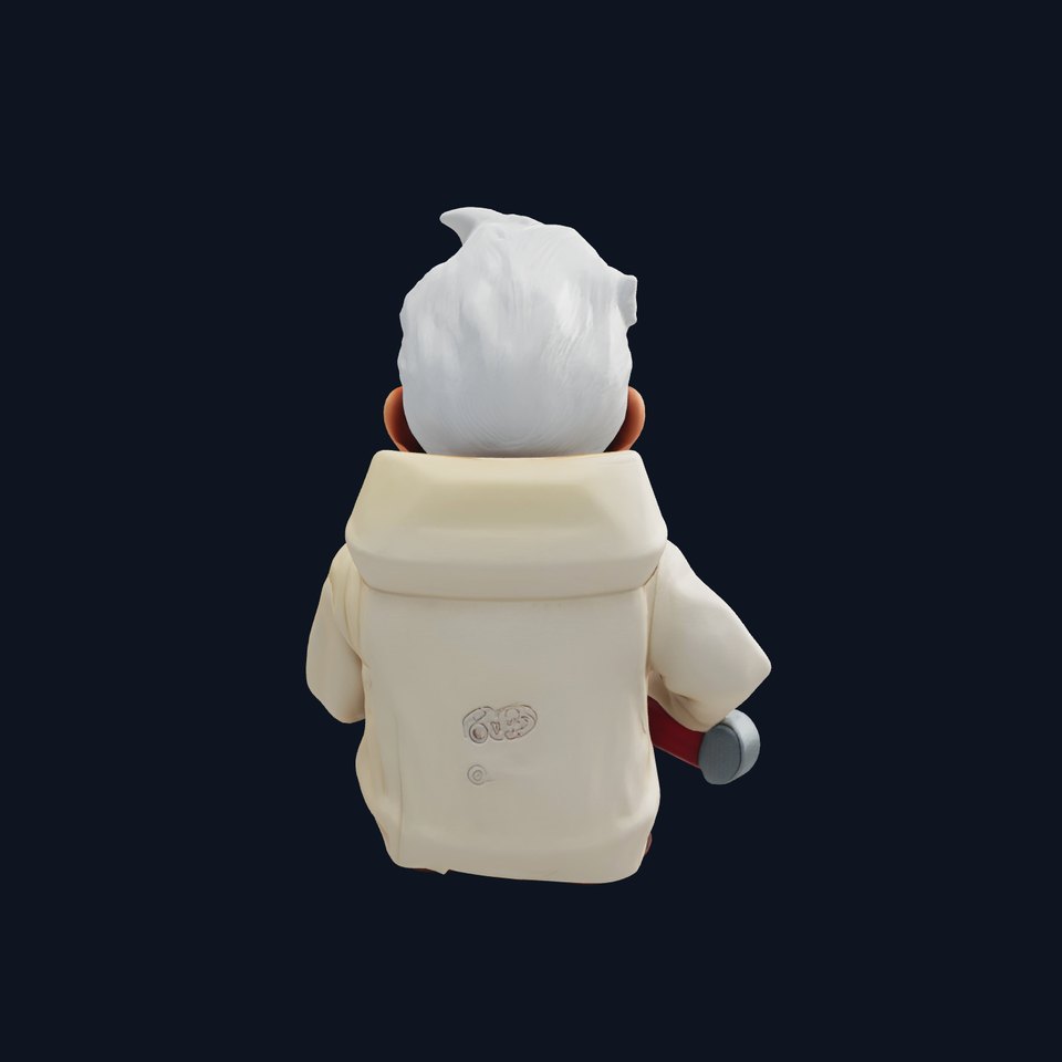 Inventive Grandpa Character with Oversized Wrench model pack